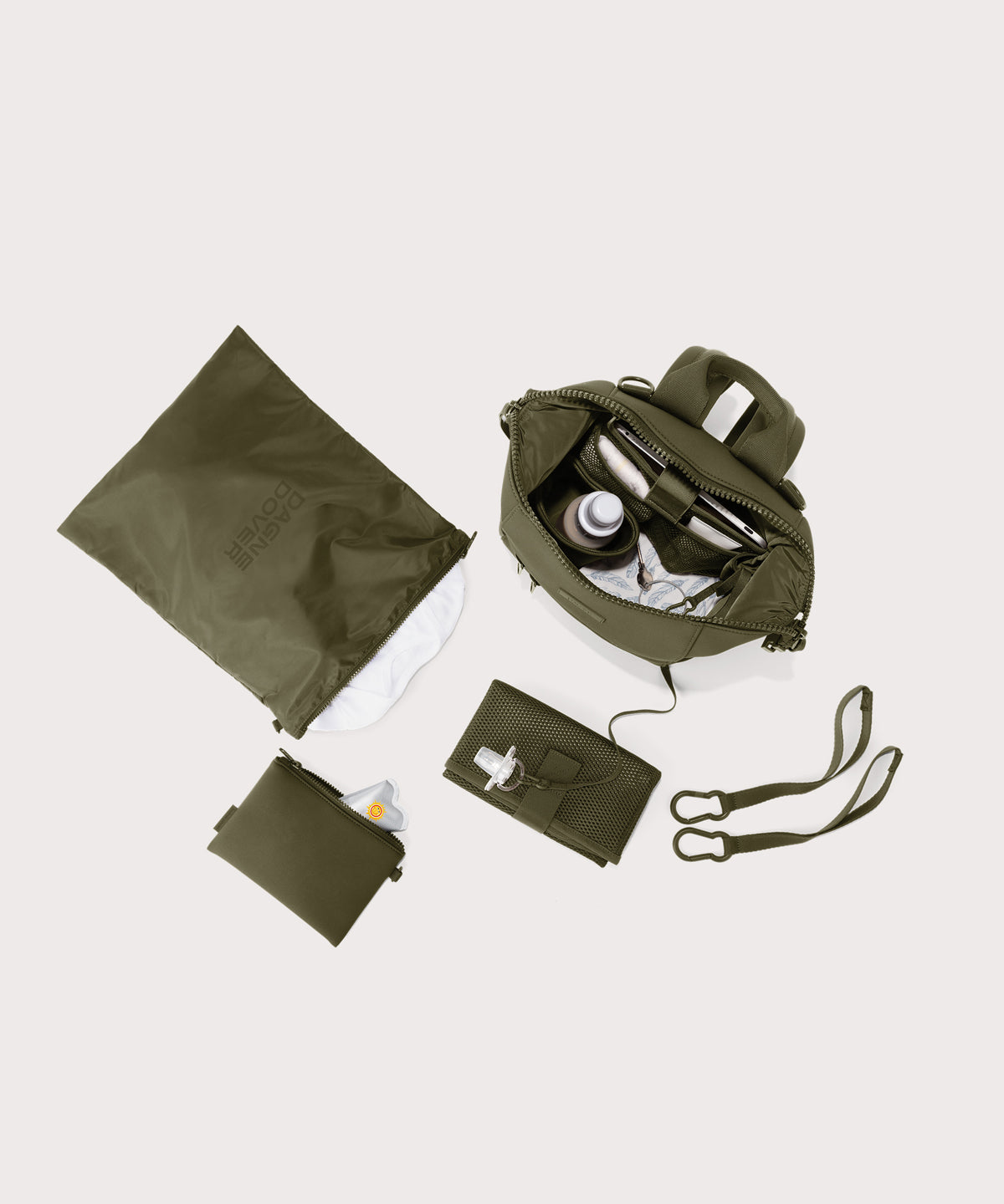 Indi Diaper Backpack in Dark Moss. Small - Image 2